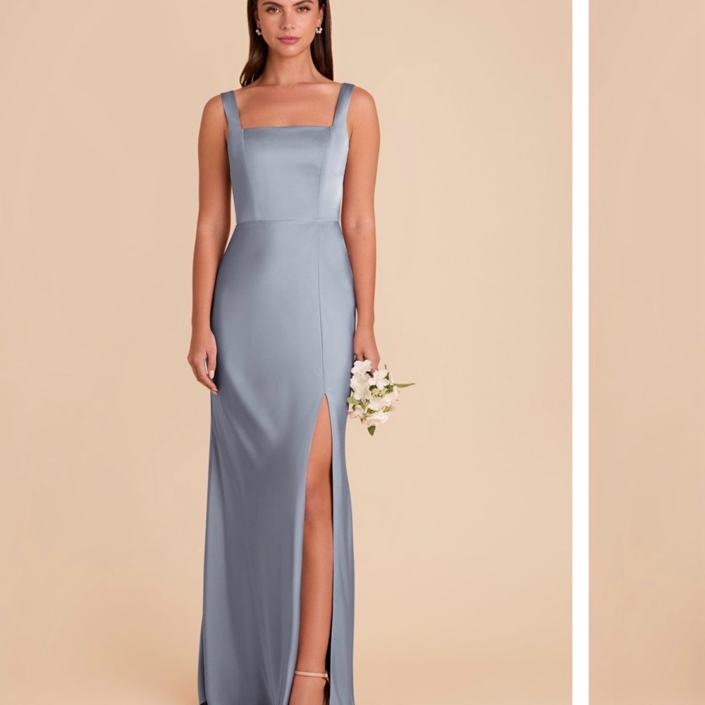 NWT BHLDN Dusty Blue Bridemaid Dress with Slit